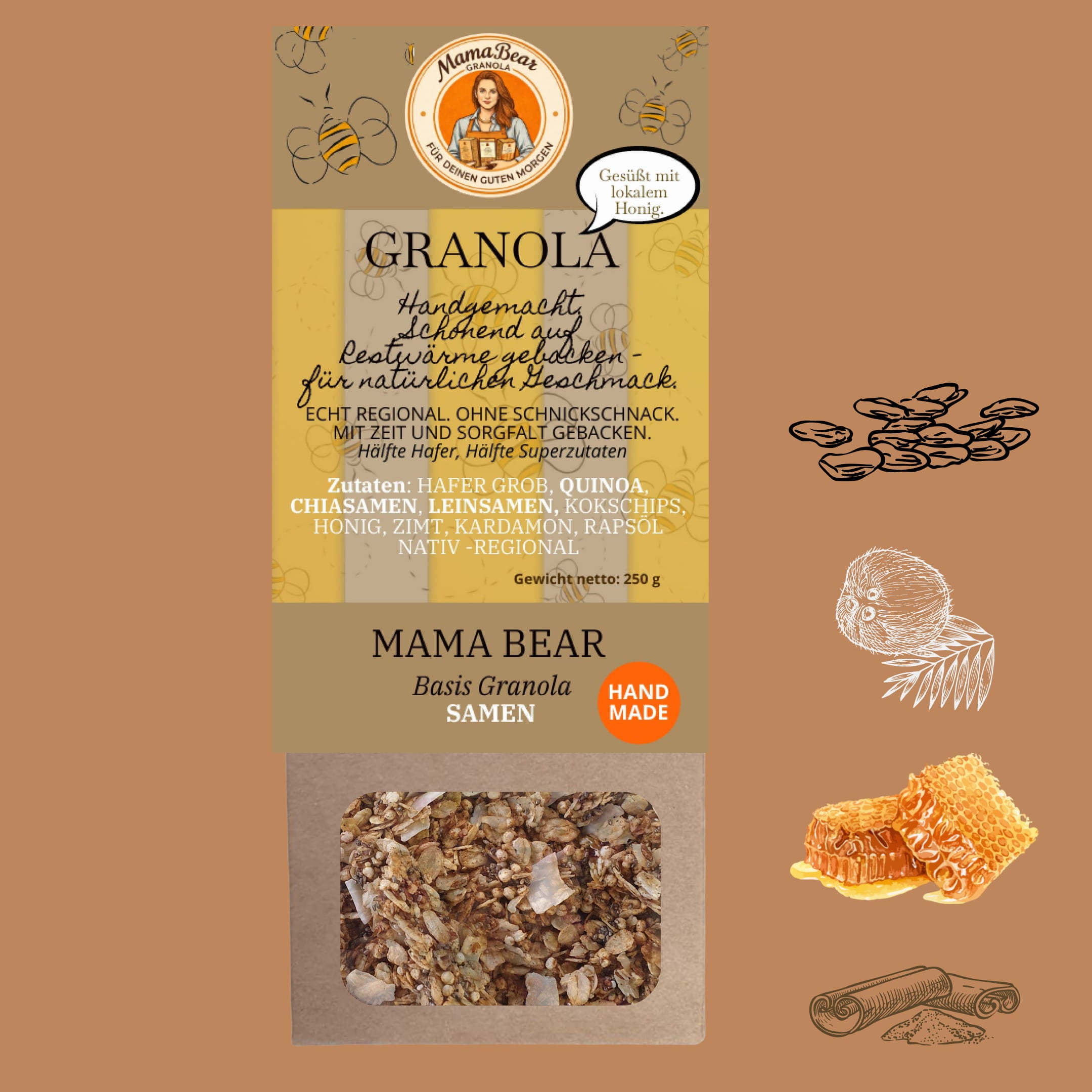 Basis Granola mit Honig verfeinert 250 g