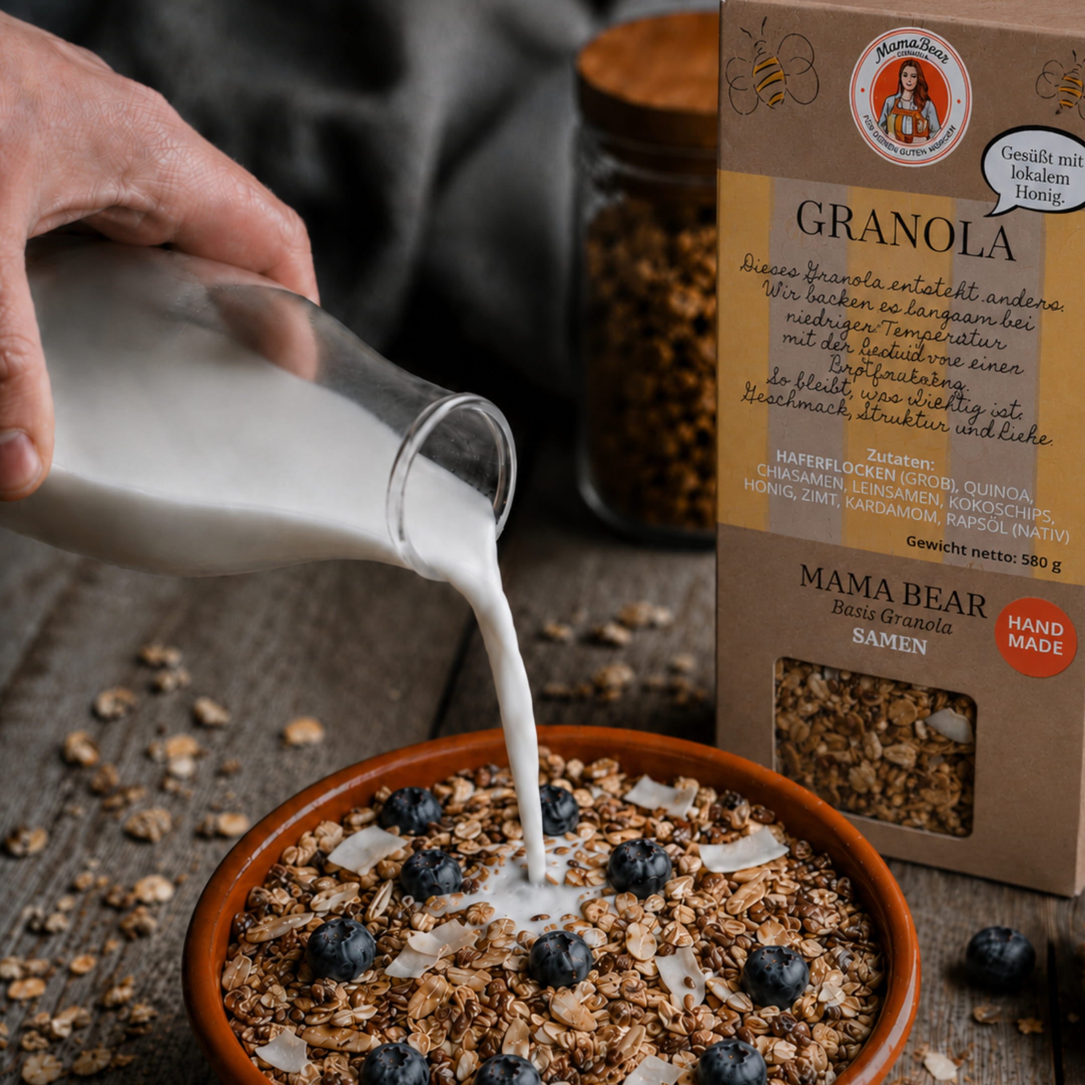 Basis Granola kaufen - 580 g handgemachtes Granola mit Honig