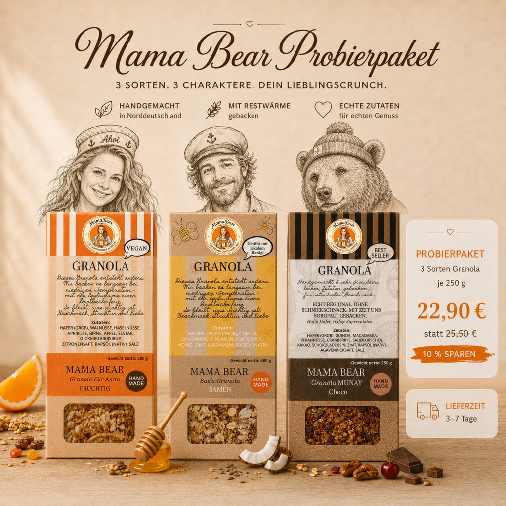 Mama Bear Probierpaket – 3 Sorten Granola je 250 g