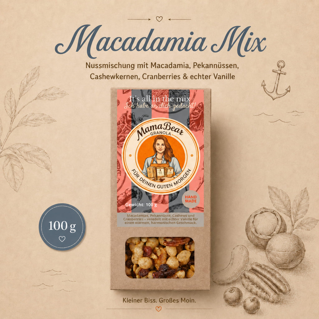 Macadamia-Nussmix mit Cranberries & Vanille 100 g